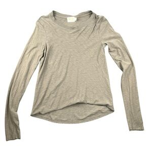 Nation LTD Women's Pale Green Long Sleeve Hi-Low Top In Size S